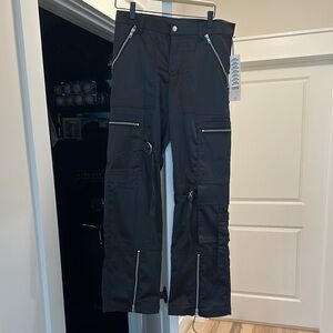Urban Outfitters Dark Cargo Pants with Zipper Accents